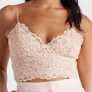 Express Pink lace cami top size X-Large